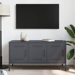 vidaXL Meuble TV anthracite 100 5x39x50 5 cm acier