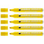 Marqueur Permanent 2200 C Corps Alu Jaune Pointe Biseautée 1-5 mm x 5 EDDING