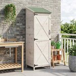 vidaXL Abri de jardin Blanc 59 5 x 56 x 176 5 cm Bois de Sapin Massif