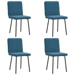 vidaXL Chaises à manger lot de 4 Bleu Velours