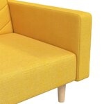 vidaXL Canapé-lit à 2 places avec deux oreillers jaune tissu