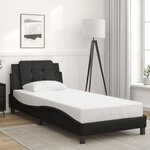 vidaXL Cadre de lit avec LED sans matelas Zadar noir 90x190 cm