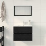 vidaXL Meuble de Lavabo de Salle de Bain Chêne noir 60 x 38 5 x 45 cm