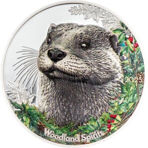 Monnaie OTTER Loutre Woodland Spirit 1 Oz Argent 500 Togrog Mongolia 2025 (PRÉCOMMANDE)