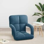 vidaXL Fauteuil de sol ajustable Bleu Velours