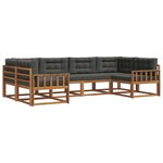 vidaXL Ensemble de canapés d'extérieur 6 Pièces Naturel et Anthracite