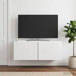 vidaXL Meuble TV mural 78 5 x 31 x 30 cm Blanc brillant
