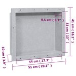 vidaXL Niche de douche Gris mat 41x51x10 cm