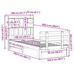 vidaXL Lit bibliothèque sans matelas cire marron 100x200 cm pin massif