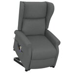 vidaXL Fauteuil de massage inclinable Gris foncé Tissu