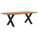 vidaXL Table à manger et bord naturel bois massif chêne rectangulaire