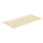 vidaXL Banc Batavia avec coussin blanc crème 120cm Bois de teck massif