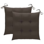 vidaXL Chaises de jardin avec coussins 2 Pièces Acacia solide et acier