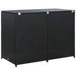 vidaXL Abris pour poubelle double Résine tressée Noir 148x80x111 cm