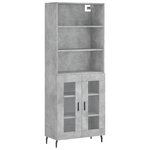 vidaXL Buffet haut Gris béton 69 5x34x180 cm Bois d'ingénierie
