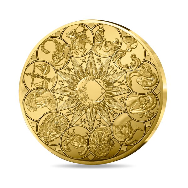 Signes astros - La roue astrologique Monnaie de 500€ Or