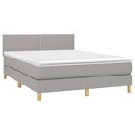 vidaXL Sommier à lattes de lit et matelas et LED Gris clair 140x200 cm