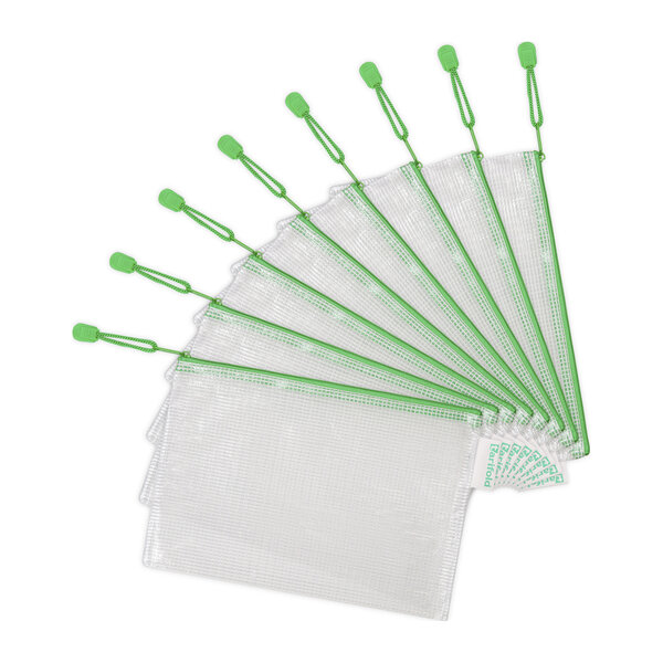 Pochettes à zip a5 tarifold couleur - sachet de 8 - vert