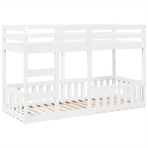vidaXL Lit superposé Blanc 90x190 cm Bois de pin massif