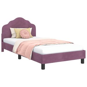 vidaXL Cadre de lit pour enfants avec tête de lit Violet 90 x 190 cm