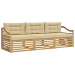 vidaXL Ensemble de canapés d'extérieur 3 pc Blanc et Beige Polyester