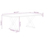 vidaXL Table à manger marron clair bois de chêne massif rectangulaire