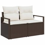 vidaXL Canapé de jardin avec coussin 120 x 62 x 69 cm polyrotin