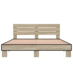 vidaXL Cadre de lit chêne sonoma 160x200 cm bois d'ingénierie et métal