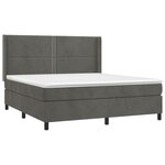 vidaXL Sommier à lattes de lit et matelas Gris foncé 160x200cm Velours