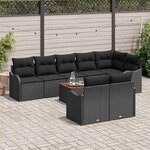 vidaXL Ensemble de canapé de jardin 9 Pièces Noir Poly rotin