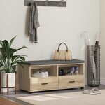 vidaXL Banc d'entrée avec coussin Chêne Sonoma 100 x 38 x 46 cm