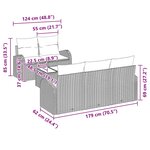 vidaXL Canapé de jardin 6 pièces avec coussins Noir Rotin Synthétique