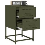 vidaXL Table de chevet vert olive 36x39x60 5 cm acier
