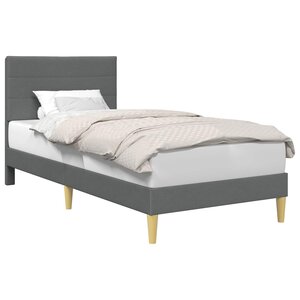 vidaXL Cadre de lit avec tête de lit Gris foncé 80 x 200 cm Tissu