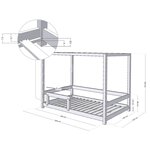 Lit cabane enfant BUNKY 140 x 200 blanc