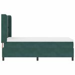 vidaXL Lit à ressorts avec tête de lit Vert foncé 90 x 200 cm Velours