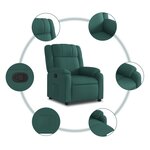 vidaXL Fauteuil inclinable vert foncé tissu