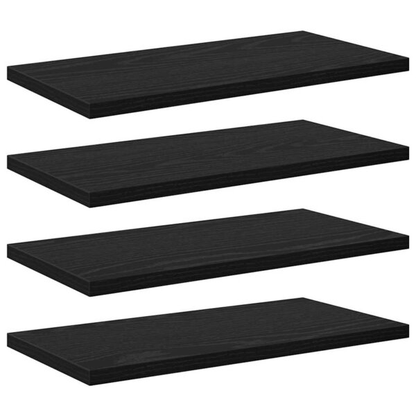 vidaXL Étagère à livres 4 Pièces Noir 40 x 20 x 1 5 cm Bois d'ingénierie