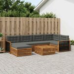 vidaXL Ensemble de canapés d'extérieur 7 Pièces Naturel et Anthracite