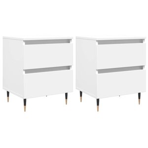 vidaXL Tables de chevet 2 Pièces blanc 40x35x50 cm bois d’ingénierie