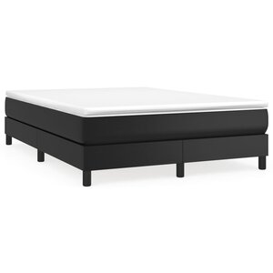 vidaXL Sommier à lattes de lit avec matelas Noir 140x190 cm Similicuir