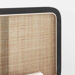 vidaXL Tête de lit avec tête de lit Noir 200 x 55 x 3 cm Rotin