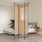 vidaXL Paravent à 3 panneaux Beige 120 x 200 cm Tissu