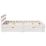 vidaXL Cadre de lit avec tiroir Blanc 140 x 200 cm Bois massif en pin