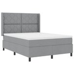 vidaXL Lit à ressorts avec matelas Gris clair 140 x 200 cm tissu