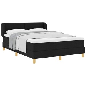 vidaXL Lit à ressorts avec matelas Noir 160 x 200 cm tissu