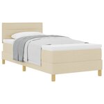 vidaXL Lit à ressorts avec matelas Crème 100 x 200 cm tissu