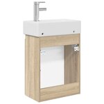 vidaXL Meuble de salle de bain avec robinet Chêne Sonoma
