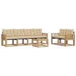 vidaXL Ensemble de canapés d'extérieur 7 pc Blanc et Beige