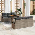 vidaXL Ensemble de canapé de jardin 7 Pièces Gris 100 x 55 x 73 cm
